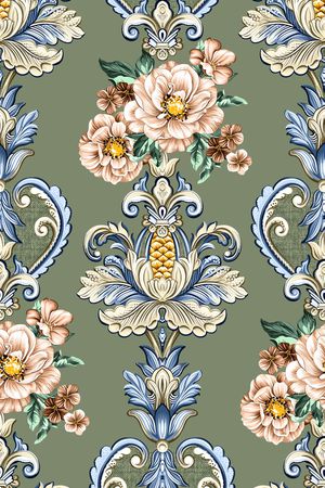 沙发布印花花型图片