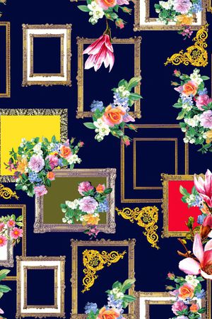 动物纹印花花型图片