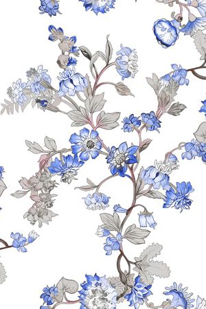 手绘花卉印花花型图片