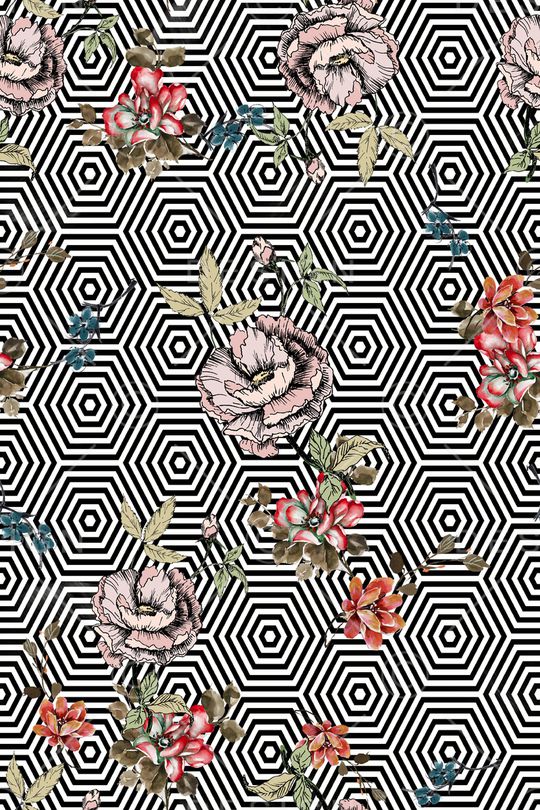 几何印花花型图片