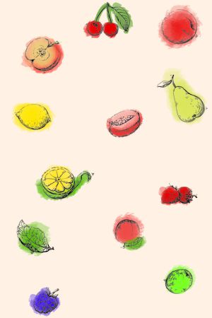 线条画印花花型图片
