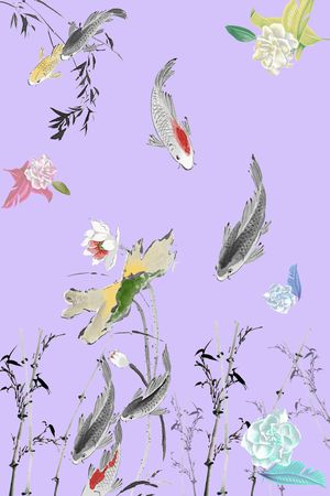 窗帘印花花型图片
