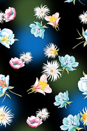 春夏花型印花花型图片