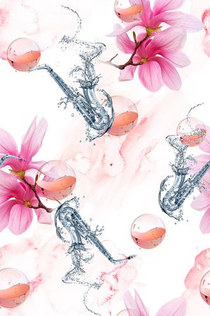 玉兰花印花花型图片