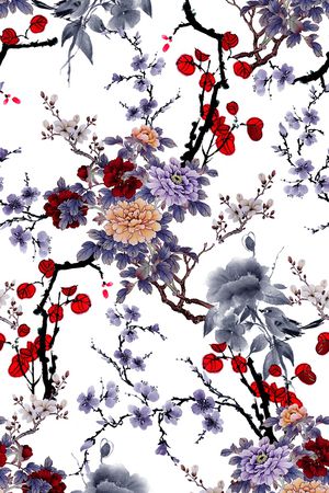 国画印花花型图片