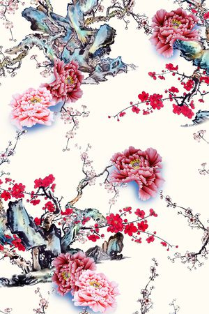 国画印花花型图片