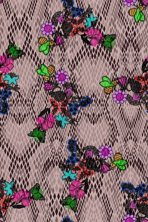 动物纹印花花型图片