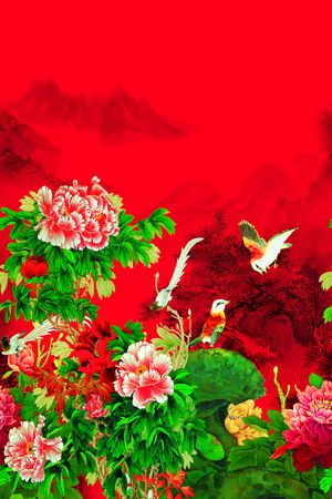国画印花花型图片