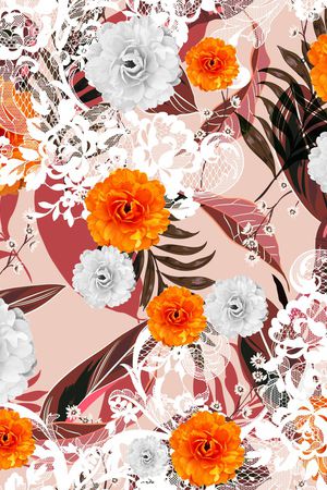 花卉印花花型图片