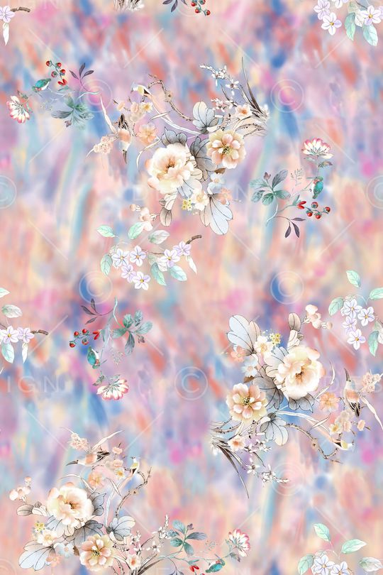 春夏花型印花花型图片
