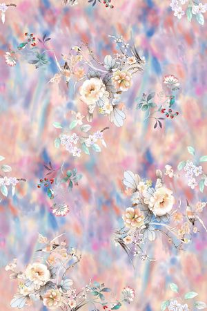 春夏花型印花花型图片
