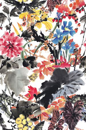手绘印花花型图片
