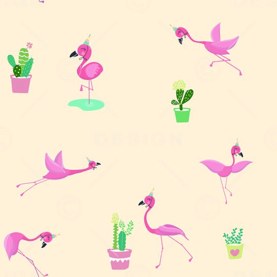 火烈鸟印花花型图片