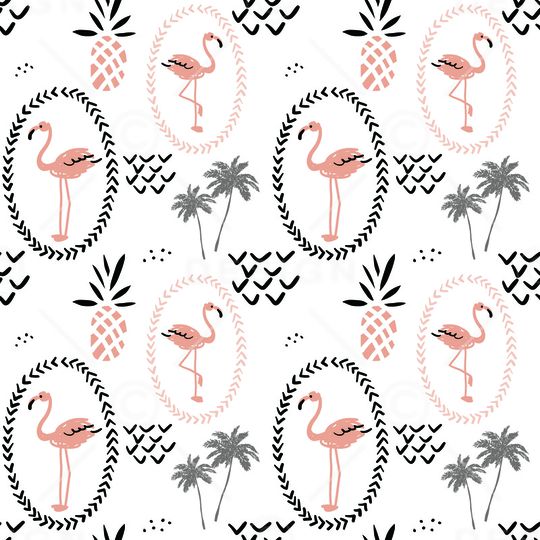 火烈鸟印花花型图片