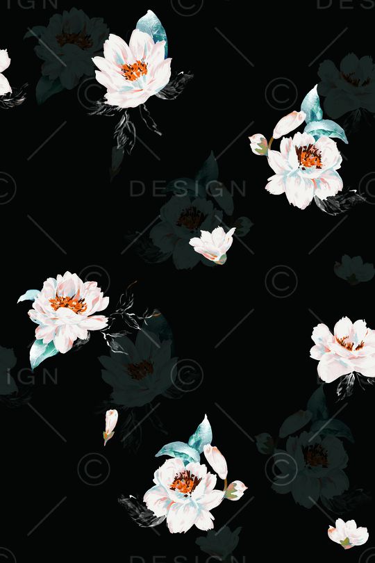 手绘花卉印花花型图片
