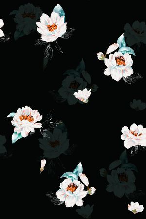 手绘花卉印花花型图片