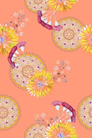 春夏花型印花花型图片