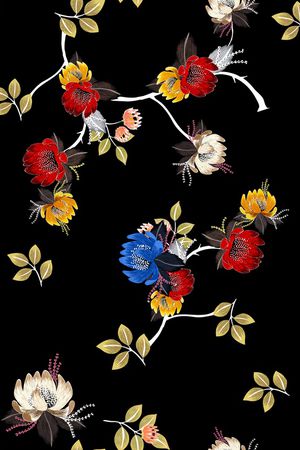 手绘印花花型图片