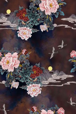 仙鹤印花花型图片