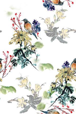 春夏花型印花花型图片