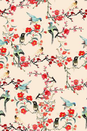 梅花印花花型图片