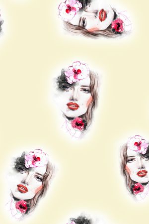 人物印花花型图片