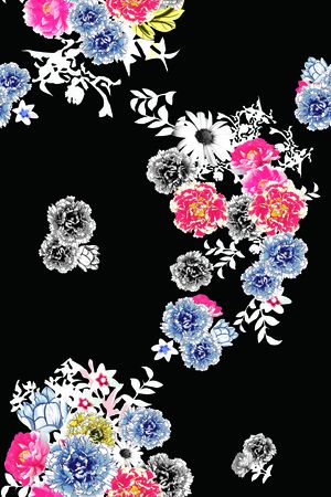春夏花型印花花型图片