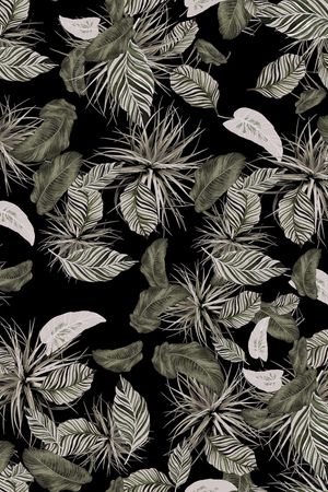 绿植树叶印花花型图片