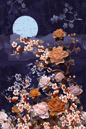 梅花印花花型图片