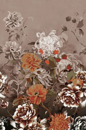 中国风定位花印花花型图片