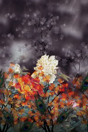 中国风定位花印花花型图片