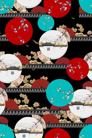 建筑印花花型图片