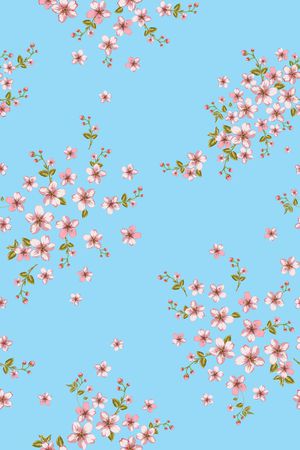 春夏花型印花花型图片