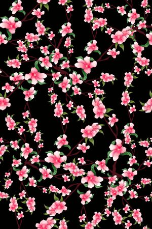 桃花印花花型图片