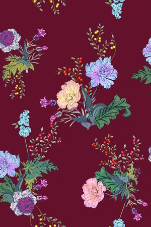 水彩印花花型图片