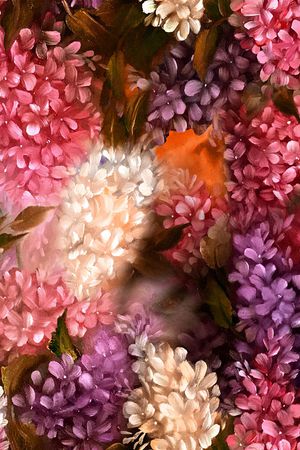 绣球花印花花型图片
