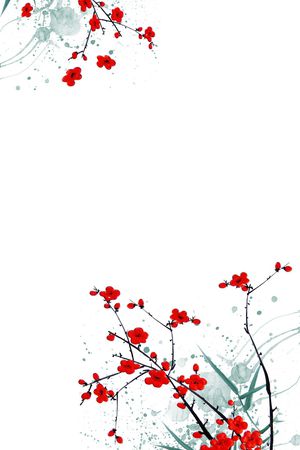 清爽底花卉印花花型图片