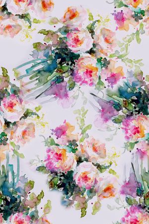 水彩印花花型图片