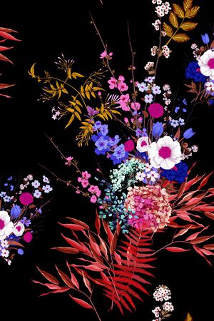手绘印花花型图片