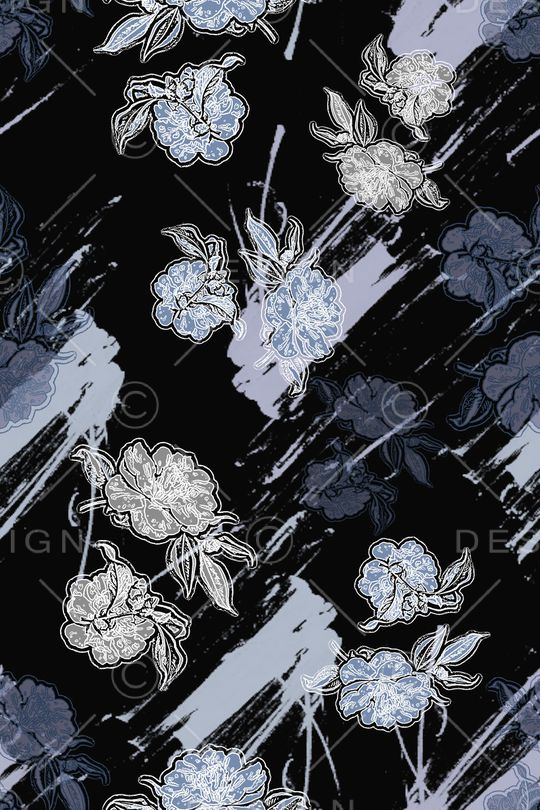 抽象花卉印花花型图片