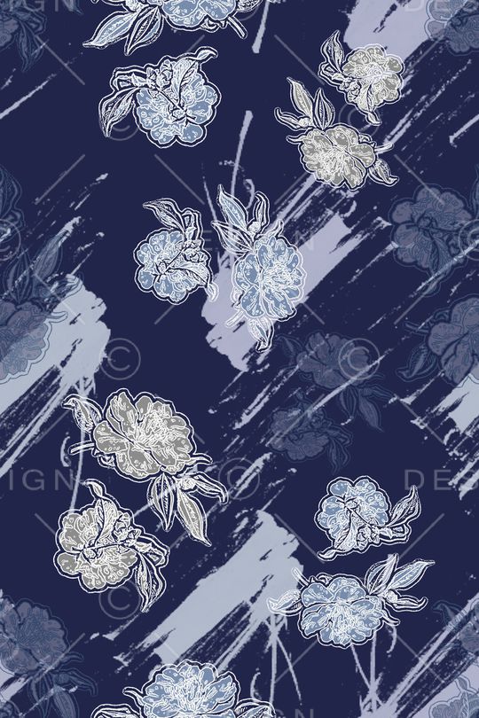 抽象花卉印花花型图片