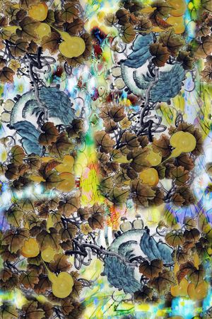 仙鹤印花花型图片