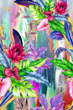 抽象印花花型图片