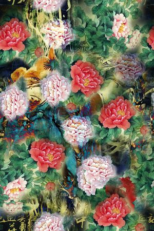 烂花花型印花花型图片