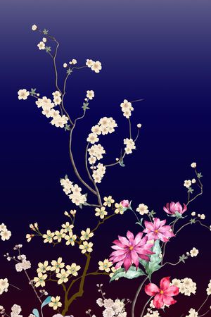 海棠印花花型图片