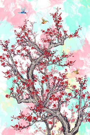 梅花印花花型图片