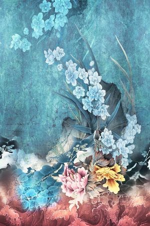 手绘印花花型图片