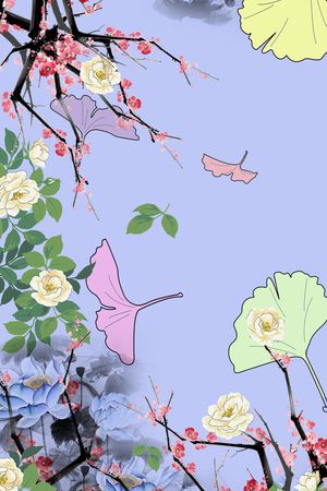 国画印花花型图片