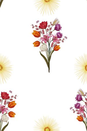 春夏花型印花花型图片