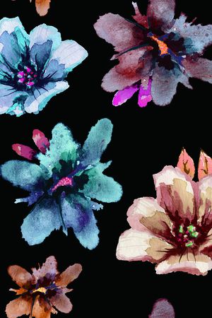水彩花卉印花花型图片